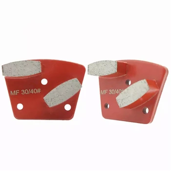 Трапециевидные алмазные шлифовальные туфли ASL Blastrac с двойными барабанными сегментами для полировки бетона - 9 шт. с отверстиями для резьбы M6