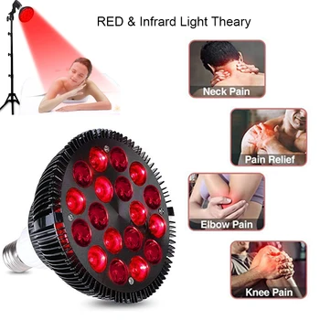 Инфракрасная лампа Лампа Red Light therapy Light 54 Вт 18LED Тепловая Лампа 660 нм красного и 850 нм ближнего инфракрасного Красного Терапевтического Света Для Ухода За телом