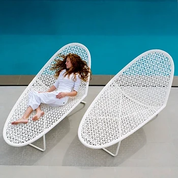 Скандинавские минималистичные шезлонги, современный задний двор, Удобное металлическое кресло для отдыха на улице, Дизайнерская уличная мебель Silla De Playa