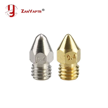 ZANYAPTR 10шт Сопло Zortrax M200 0.3 / 0.4 / 0.5 / 0.6 мм для латуни/нержавеющей стали Диаметр отверстия 3,5 мм Резьба M6 Печатающая головка