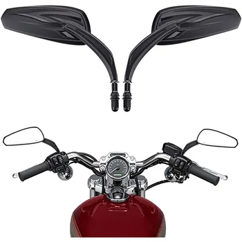 Мотоциклетные Пылающие Боковые Зеркала для Harley Davidson Softail Standard FXST Glide Electra Road Custom Dyna Touring Хром/Черный