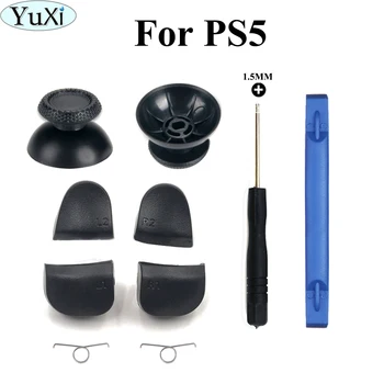 YuXi 1 компл. Для PS5 Контроллер L1 R1 L2 R2 Кнопки Запуска Аналоговый Джойстик + Лом Отвертка Запчасти Для Ремонта