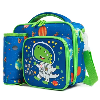 Детская изолированная сумка для ланча Gsequins - дизайн в виде динозавра, Регулируемый плечевой ремень и прочная ручка, идеально подходит для мальчиков и девочек