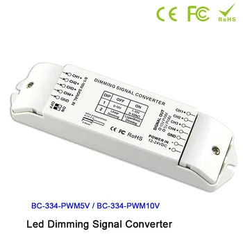BC-334 12 В 24 В светодиодный преобразователь сигнала затемнения DIP-переключатели аналогового сигнала 0/1-10 В 5 В PWM/10 В PWM * 4CH 40mA * 4CH светодиодный Диммер ламп