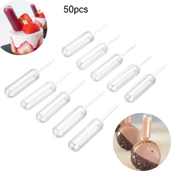 50шт 4 мл Пластиковые Пипетки для Выжимания Капельницы Одноразовые Пипетки Для Клубничного Кекса Мороженого Шоколада