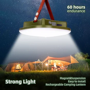 Новый модернизированный перезаряжаемый светодиодный фонарь для кемпинга емкостью 15600 мАч с магнитным зумом, портативный фонарик, освещение для палатки, Освещение для технического обслуживания