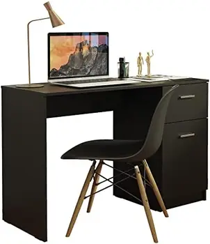 53-дюймовый Компьютерный письменный стол с выдвижными ящиками и дверцей, Рабочий стол руководителя, Деревянный стол для ПК, Много места, 30 В x 18 Г x 5