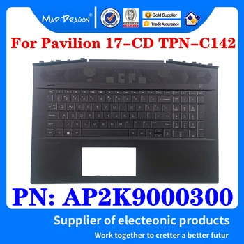 Новый AP2K9000300 Для ноутбука HP Pavilion Gaming 17 17-cd0000 17-CD TPN-C142, Подставка для рук, Верхняя крышка Корпуса, клавиатура с подсветкой, Серебристый