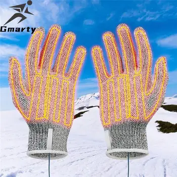 Перчатки с USB-подогревом, Зимние Теплые Перчатки с пятью пальцами, Грелка, Электрическая Нагревательная пленка, Нагревательный лист для перчаток для катания на лыжах, велоспорта