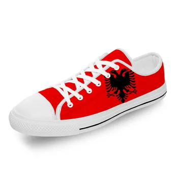 Флаг Албании Орел, Кроссовки с низким Берцем, Мужская Женская Повседневная Обувь Для Подростков, Парусиновые Кроссовки Для Бега С 3D Принтом, Дышащая Легкая обувь