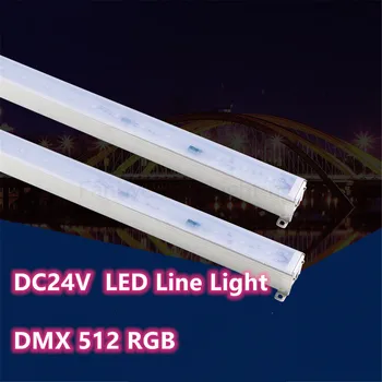 10шт 18 Вт Светодиодный линейный светильник Dmx 512 Rgb Теплый белый Dc24v Алюминиевая трубка для ограждения сиденья Цифровая трубка Алюминиевый контурный светильник