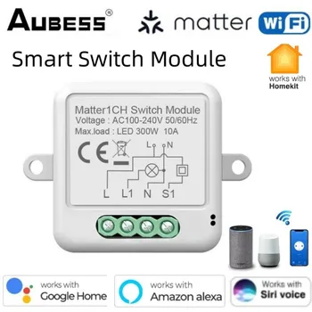 Matter WIFI Smart Switch Модуль Реле-Выключателя HomeKit Пульт дистанционного управления Работает С Siri Alexa Google Home Zero Fire Smart Home