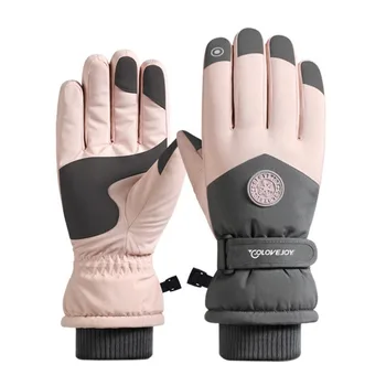 Водонепроницаемые лыжные перчатки С сенсорным экраном, противоскользящие перчатки Для занятий спортом на открытом воздухе, Теплые перчатки для верховой езды, Перчатки для велосипедных гонок