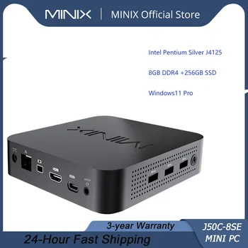 MINIX NEO J50C-8SE Мини-ПК С официальным процессором Windows11Pro Intel J4125, мини-компьютер с процессором 8 ГБ DDR4 + 256 ГБ SSD (с возможностью обновления)