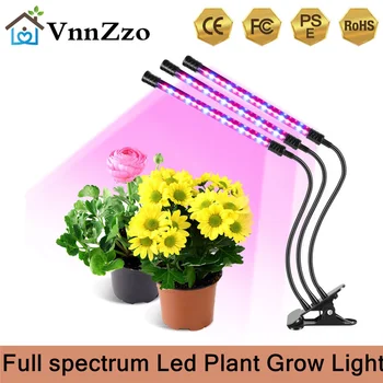 VnnZzo LED Grow Light USB Фитолампа Полного спектра Grow Light С управлением Фитолампа для рассады растений, Цветочная Домашняя Палатка