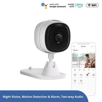 SONOFF CAM Slim Smart Home Security Camera 1080P HD Ночного видения, поддержка сигнализации обнаружения движения, просмотр экрана мониторинга на ПК