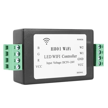 5X H801 RGBW светодиодный Контроллер Wi-Fi Светодиодный Контроллер RGB DC5-24V Вход Для 5050 2835 3528 SMD светодиодной Ленты Light Tape Лента