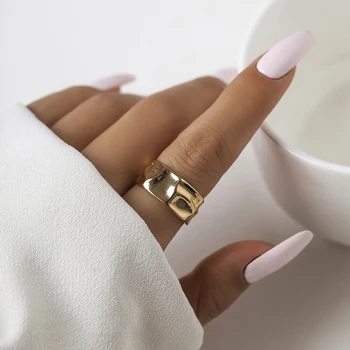 Модное Металлическое кольцо в стиле Пуруи в стиле панк с неровной поверхностью, Простые женские украшения на палец, Открывающее кольцо, подарки для вечеринок в стиле хип-хоп для девочек