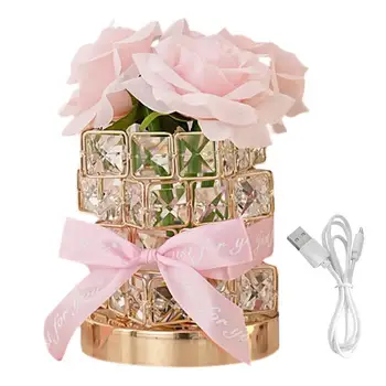 Имитационная Розовая лампа, 3-цветная Имитация Цветочного освещения, Изысканная Искусственная лампа для букета Роз С противоскользящим дизайном для