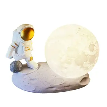Светодиодный Астронавт Луна Детский Ночник Домашний декор для Вечеринки по случаю Дня рождения, стол для чтения, настольная лампа для сна в спальне, прикроватная лампа