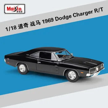 Maisto 1:18 1969 Dodge Charger R/T, Высококачественная Имитация Сплава, Литая под давлением Металлическая коллекция моделей игрушечных автомобилей, детские подарки B573