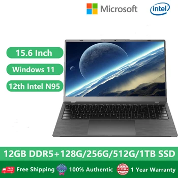 2023 Игровые Ноутбуки Компьютер ПК Ноутбук Win11 Нетбук 15,6 Дюймов Intel 12-го поколения Alder Lake-N N95 12 ГБ DDR5 1 ТБ M.2 WiFi Type-C
