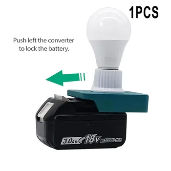 Портативный светодиодный рабочий светильник PBT PC для литиевой батареи серии 18 В, лампа накаливания E27, нескользящая и не расшатывающаяся Для внутреннего использования на открытом воздухе