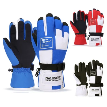 Мужские и женские зимние лыжные перчатки, водонепроницаемые ветрозащитные сверхлегкие перчатки для сноуборда с сенсорным экраном, перчатки для езды на мотоцикле, теплые перчатки