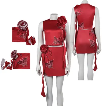 Платье для косплея Resident 4 Ada Wong, женское красное платье, Фантазия для девочек, Хэллоуин, Карнавал, маскировочный костюм для вечеринки