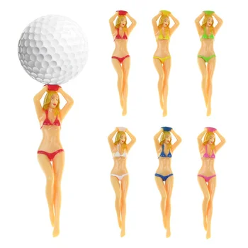 6шт 76 мм (3 дюйма) Сексуальное Бикини Леди Гольф Тройники Подарок Игроку в гольф Новейший дизайн Пластиковые тренировочные тройники для гольфа Спортивные аксессуары для гольфа