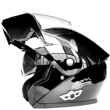 2021 Откидной Мотоциклетный шлем с Двойными Противотуманными козырьками, Bluetooth-гарнитура, Встроенный Съемный вкладыш MSFH818K5, Одобренный В горошек