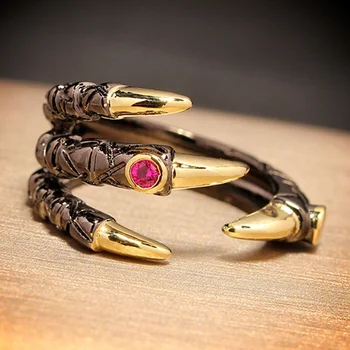 Властный Коготь дракона, кольцо Демона, кольца в стиле панк-хип-хоп для женщин, мужчин, девочек-подростков, Готические кольца на палец, Открытое Регулируемое кольцо, Ювелирные изделия